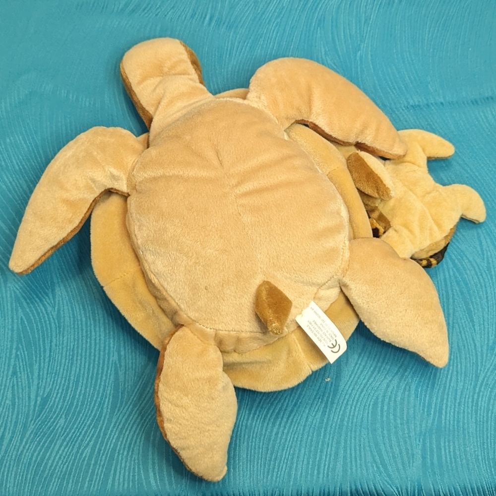 Aurora Sea Turtle Mother and Baby Plush Stuffed Animal Soft Toy Brown Tan Shell - Picture 5 of 8
